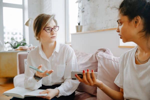 Therapist giving advice