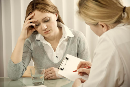 woman with doctor